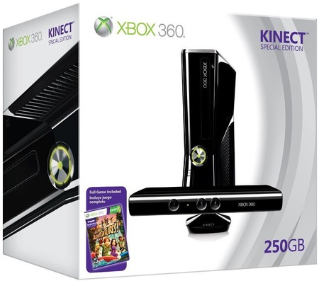 Microsoft Xbox 360 250GB + KINECT + Kinect Adventures